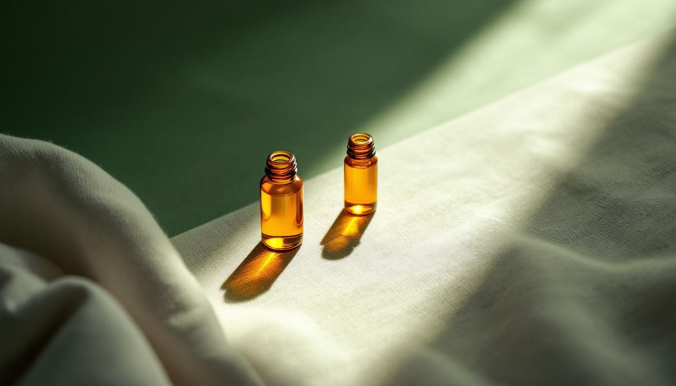 Two medication vials photographed under cool analytical light, suggesting a price comparison